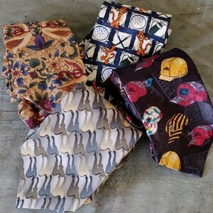FOUR VTG Ties Disney/handmade/NatureCons.Home Improve